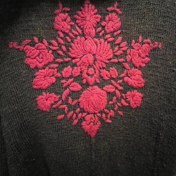 Free People Vintage Embroidered Floral Wool Knit Double Breasted Jacket - Picture 7 of 10